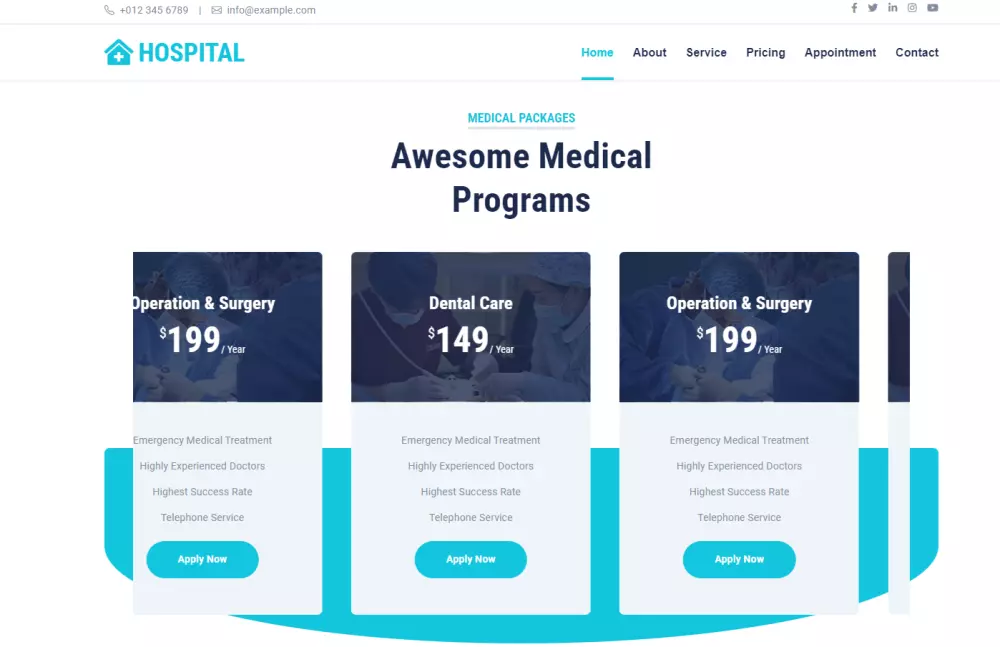 تنفيذ موقع ويب للرعاية والخدمات الصحية