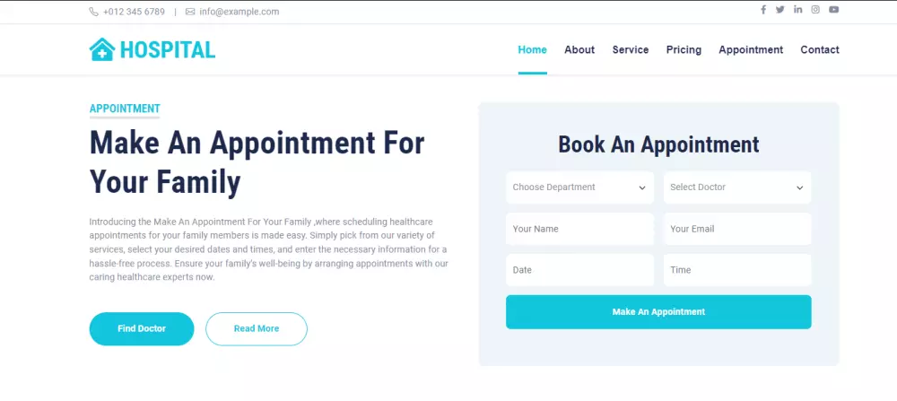 تنفيذ موقع ويب للرعاية والخدمات الصحية