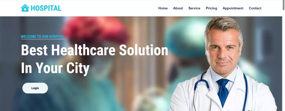 تنفيذ موقع ويب مستشفى للرعاية والخدمات الصحية