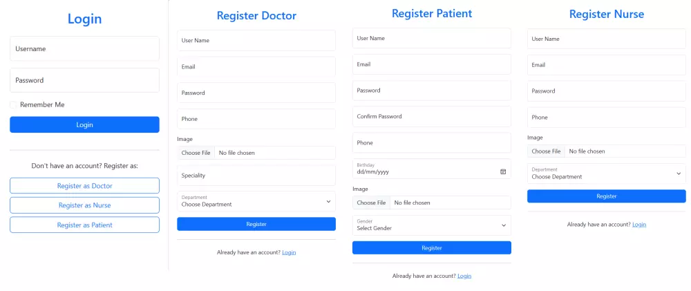 تنفيذ موقع ويب مستشفى للرعاية والخدمات الصحية