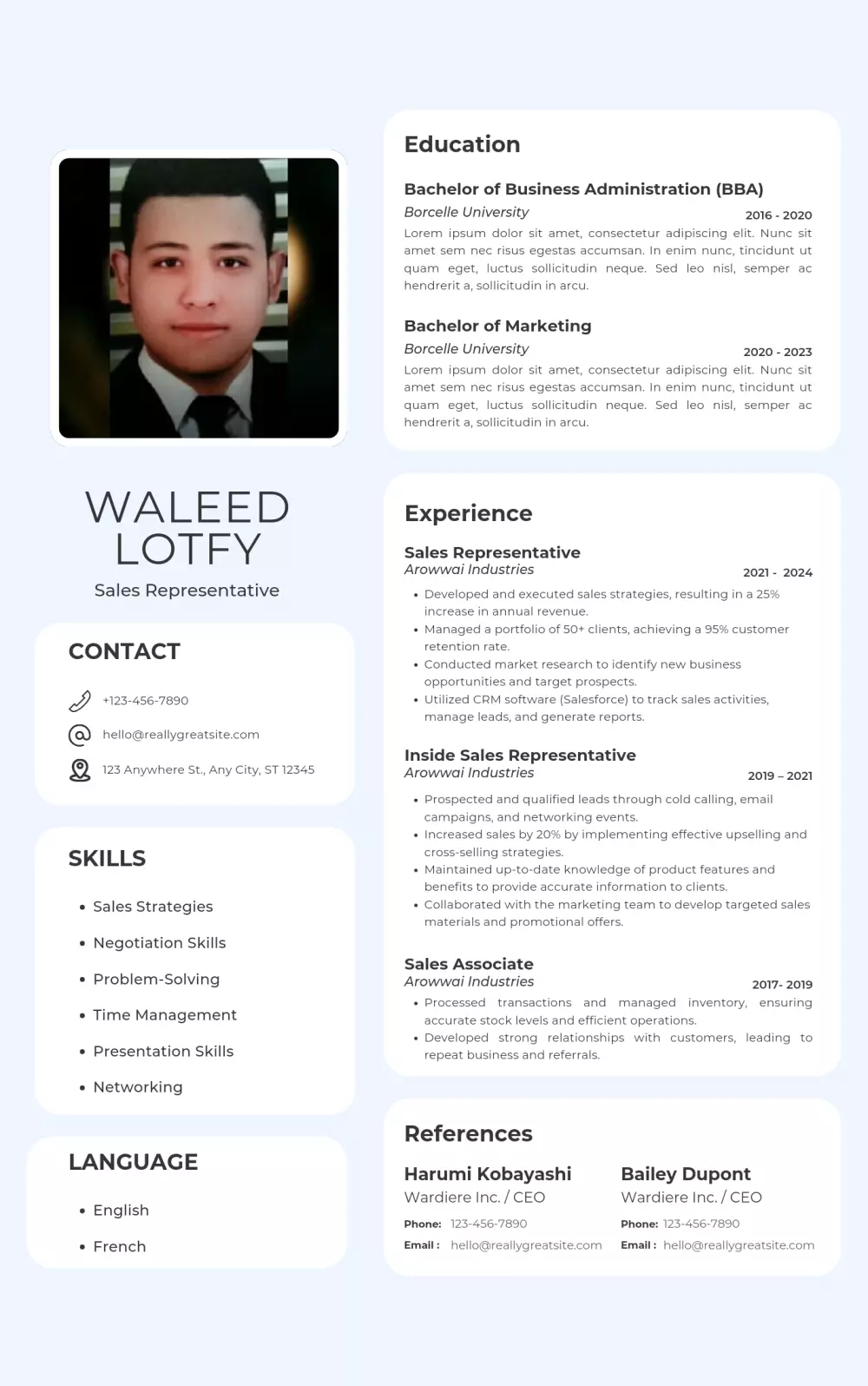 تصميم CV بشكل احترافي لمختلف الاغراض