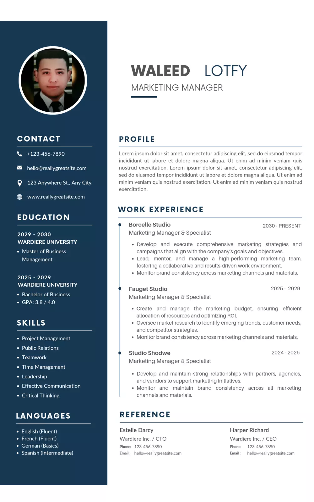 تصميم CV بشكل احترافي لمختلف الاغراض