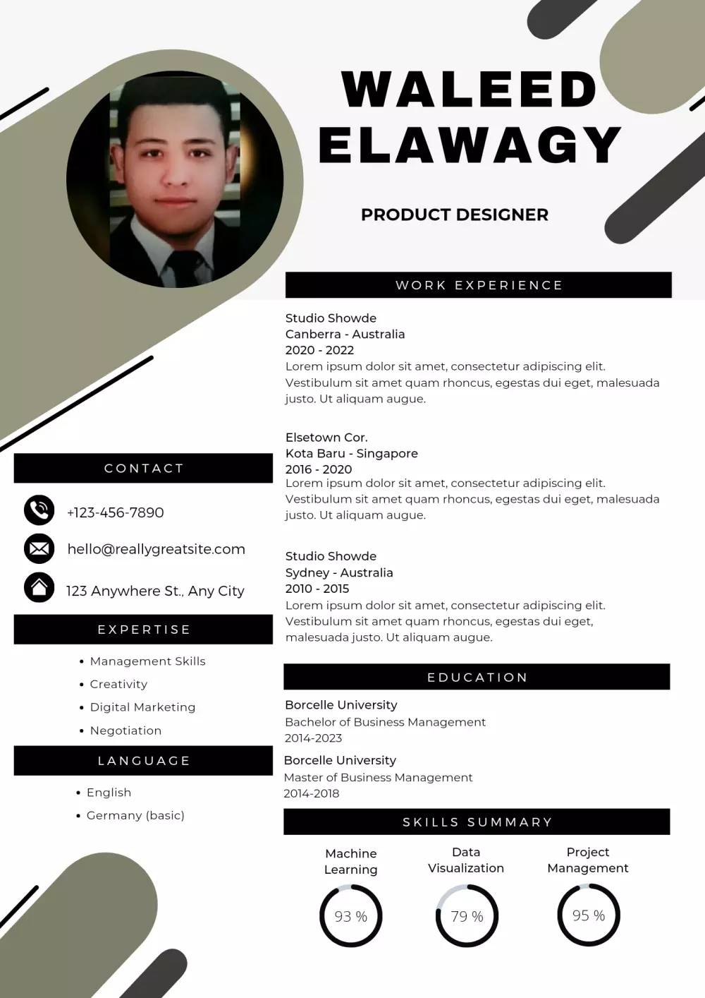 تصميم CV بشكل احترافي لمختلف الاغراض