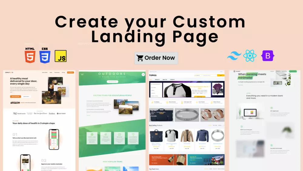 صفحة هبوط متميزة Landing Page بتصميم عصري يناسب جميع الأجهزة بداية بـ 5$