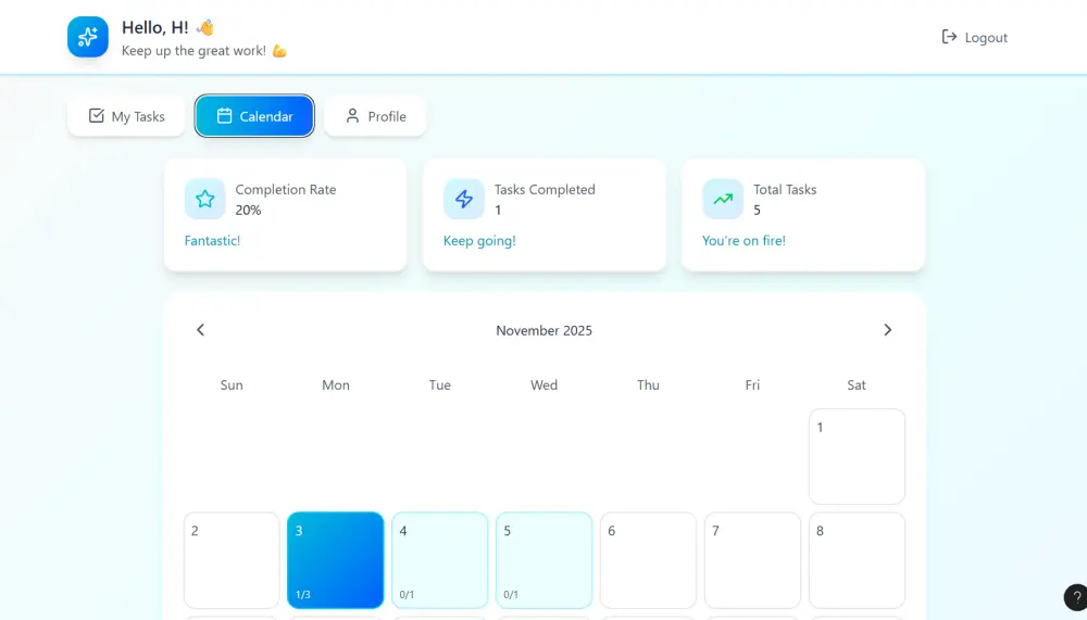 تصميم واجهة ويب لتطبيق قائمة مهام (To-Do List) عصرية وجذابة على Figma