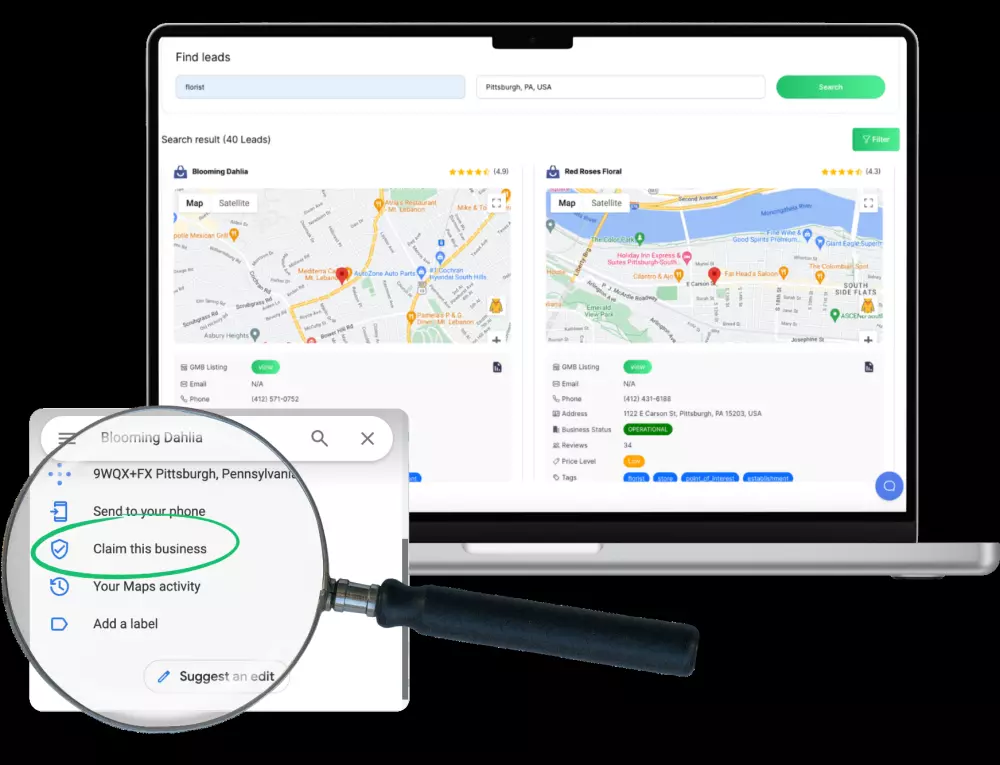 إنشاء وتعديل وسحب إدارة الخرائط لتحسين السمعة وظهور في مقدمات البحث