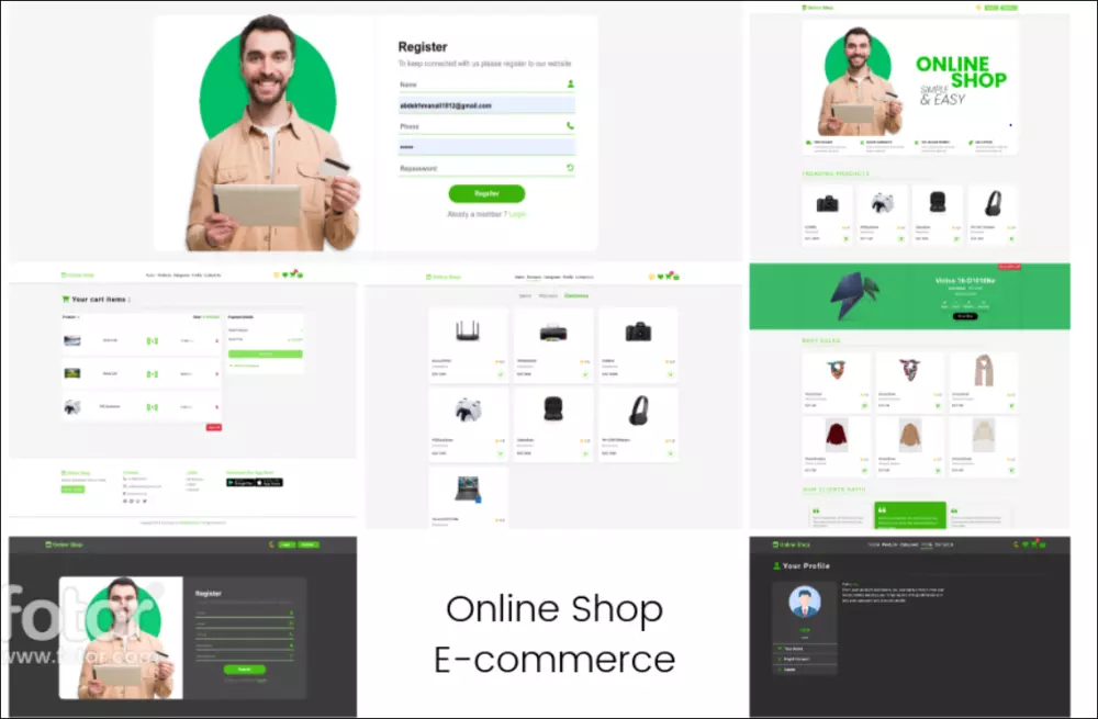 تصميم صفحات ويب باستخدام  HTML , CSS ,  JavaScript , React Js