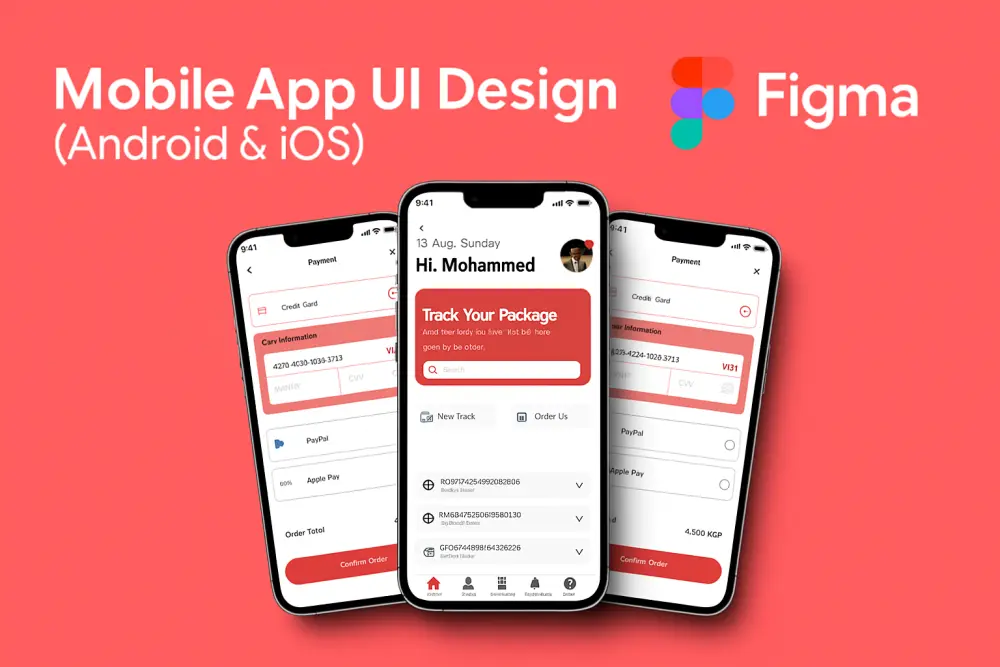 سأقوم بتصميم واجهة تطبيق هاتف احترافية بواسطة فيجما Figma