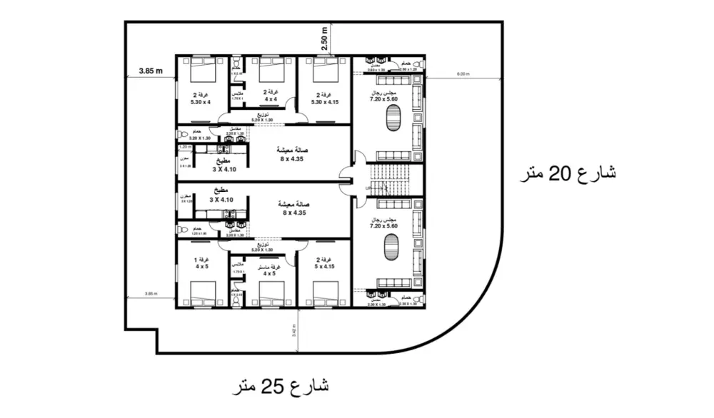 تصميم معماري احترافي للفيلات السكنيه
