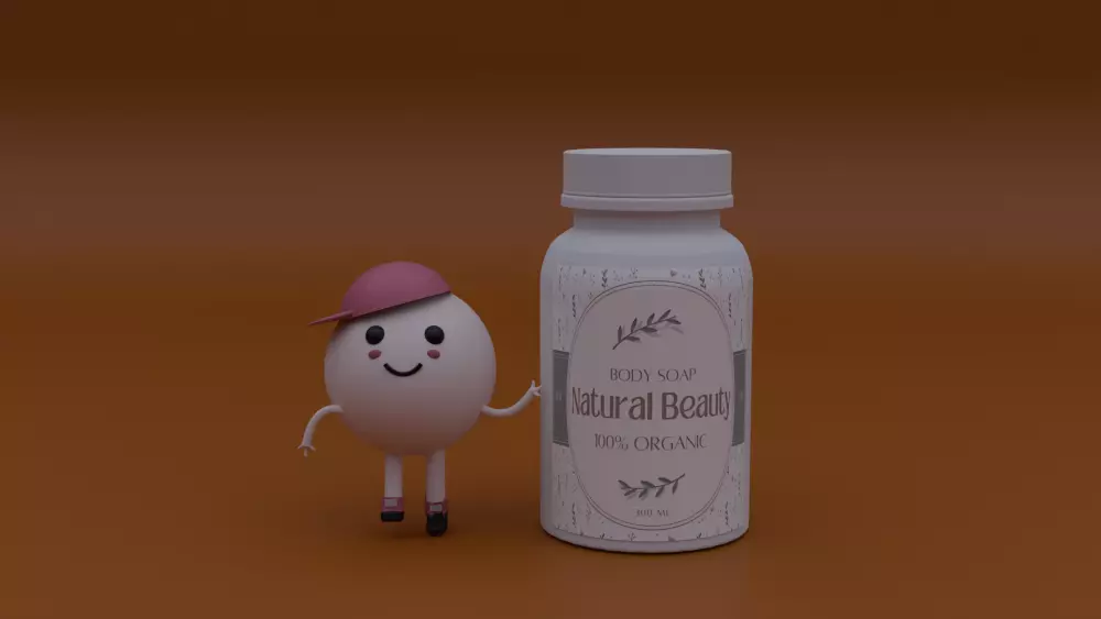 تصميم نمودج ثلاثي الابعاد لعبوة منتوج