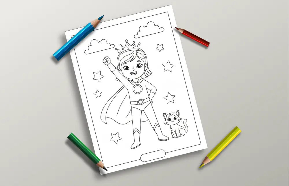 تصميم صفحات تلوين للأطفال من شخصيات أصلية جاهزة للطباعة (A4)