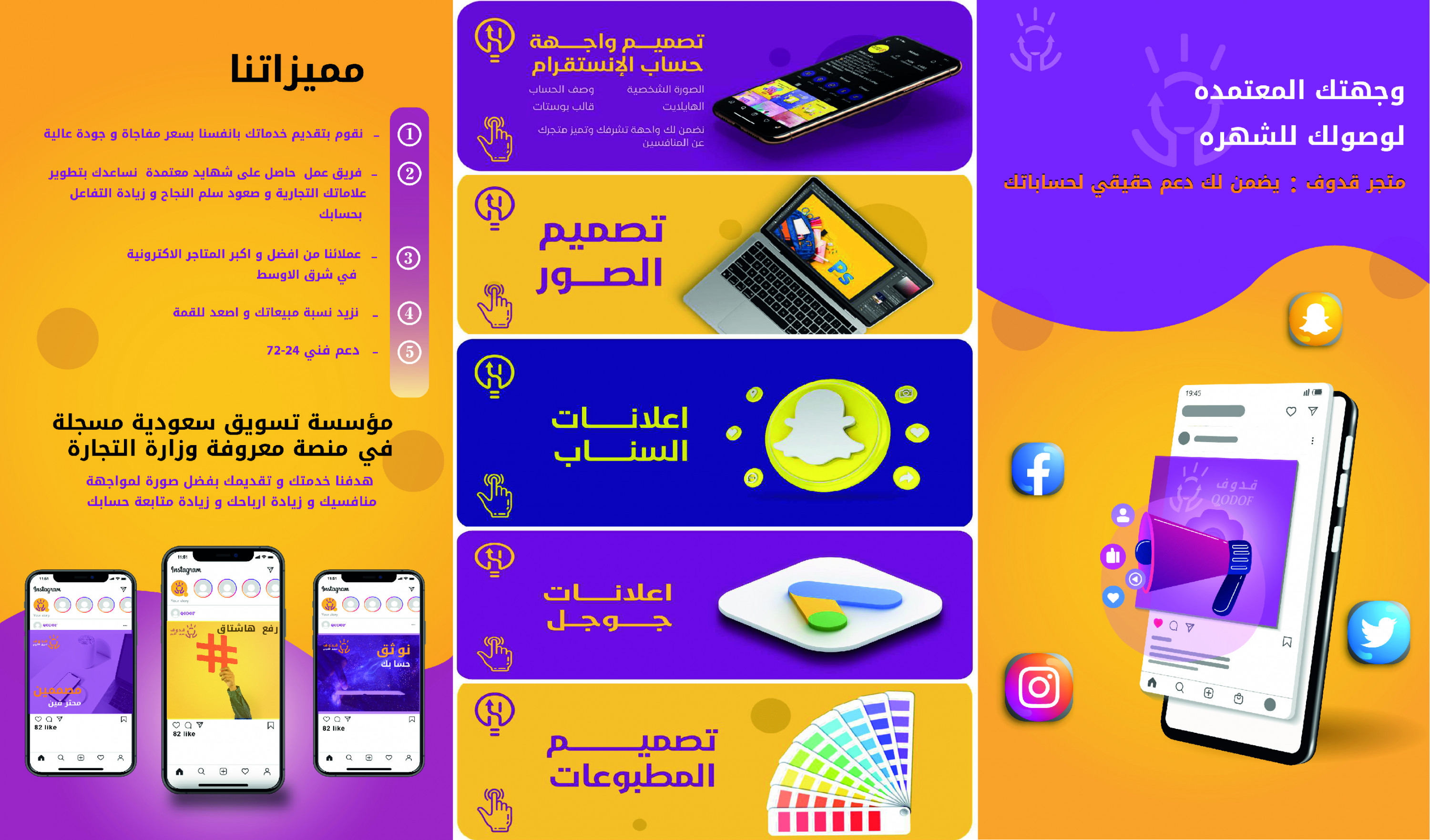 3 تصميم سوشيال ميديا لموقعك التسويقي بـ 5 دولار فقط