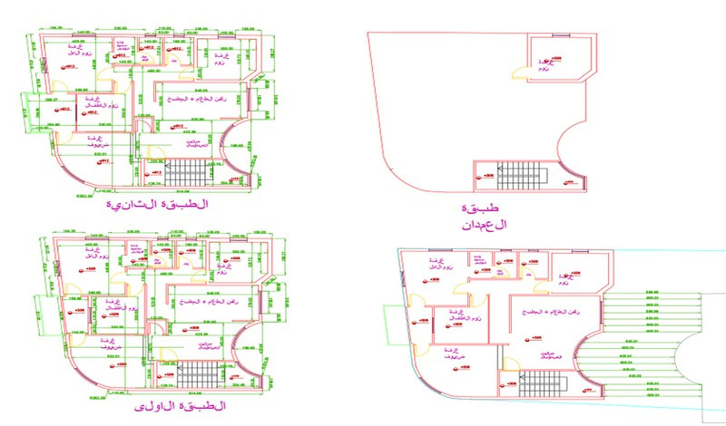 تصميم المخططات المعمارية كافة على برنامج الاوتوكاد
