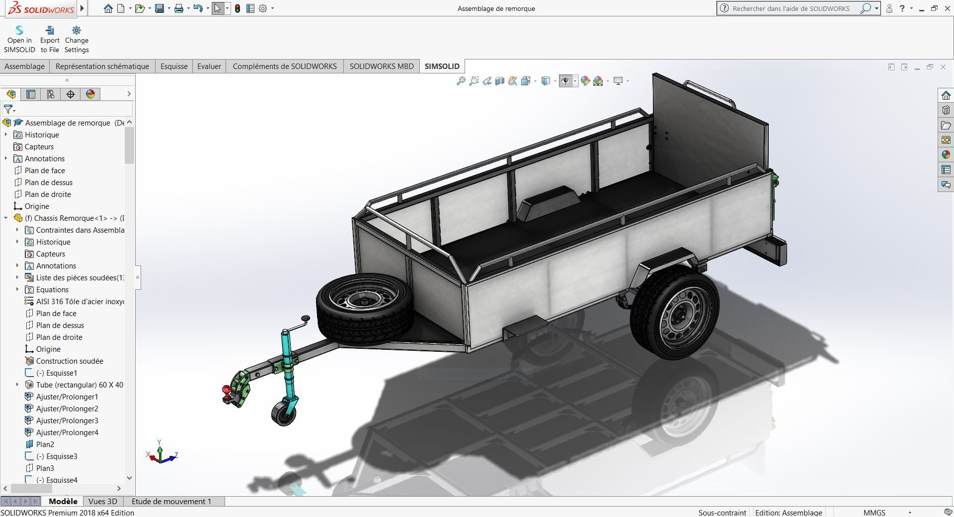 نمذجة و تصميم 3D لمشاريع على SOLIDWORKS