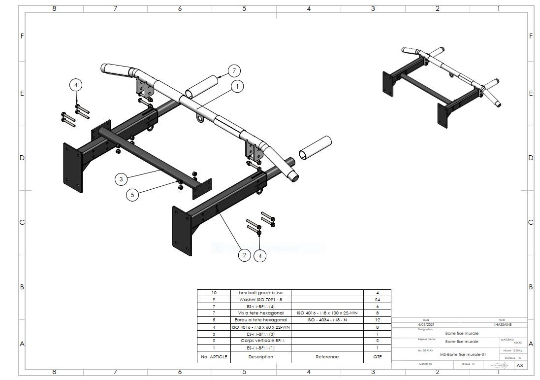 نمذجة و تصميم 3D لمشاريع على SOLIDWORKS