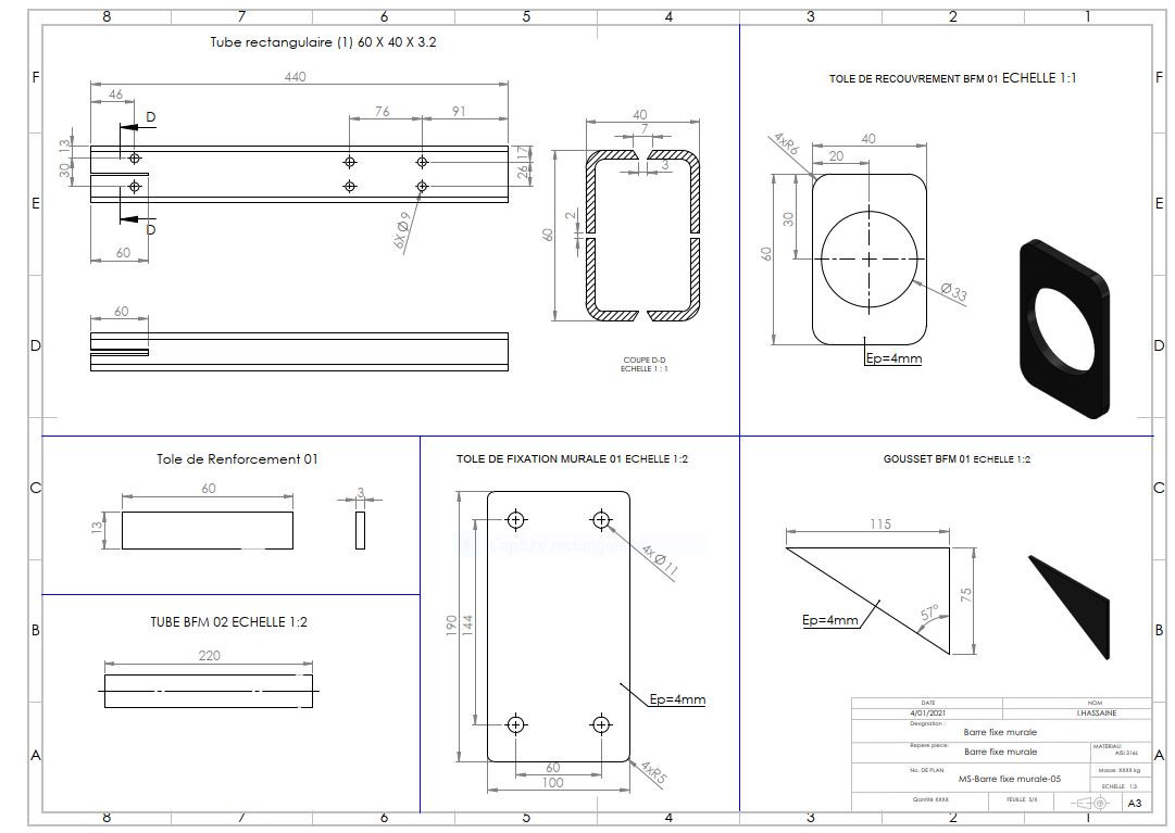 نمذجة و تصميم 3D لمشاريع على SOLIDWORKS