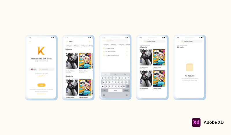تصميم واجهة تطبيق او موقع ويب على Adobe XD
