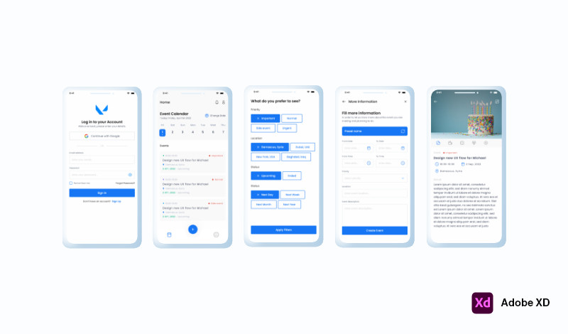 تصميم واجهة تطبيق او موقع ويب على Adobe XD