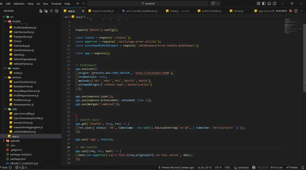 برمجة Backend API احترافي باستخدام Nodejs أو ASP.NET Core