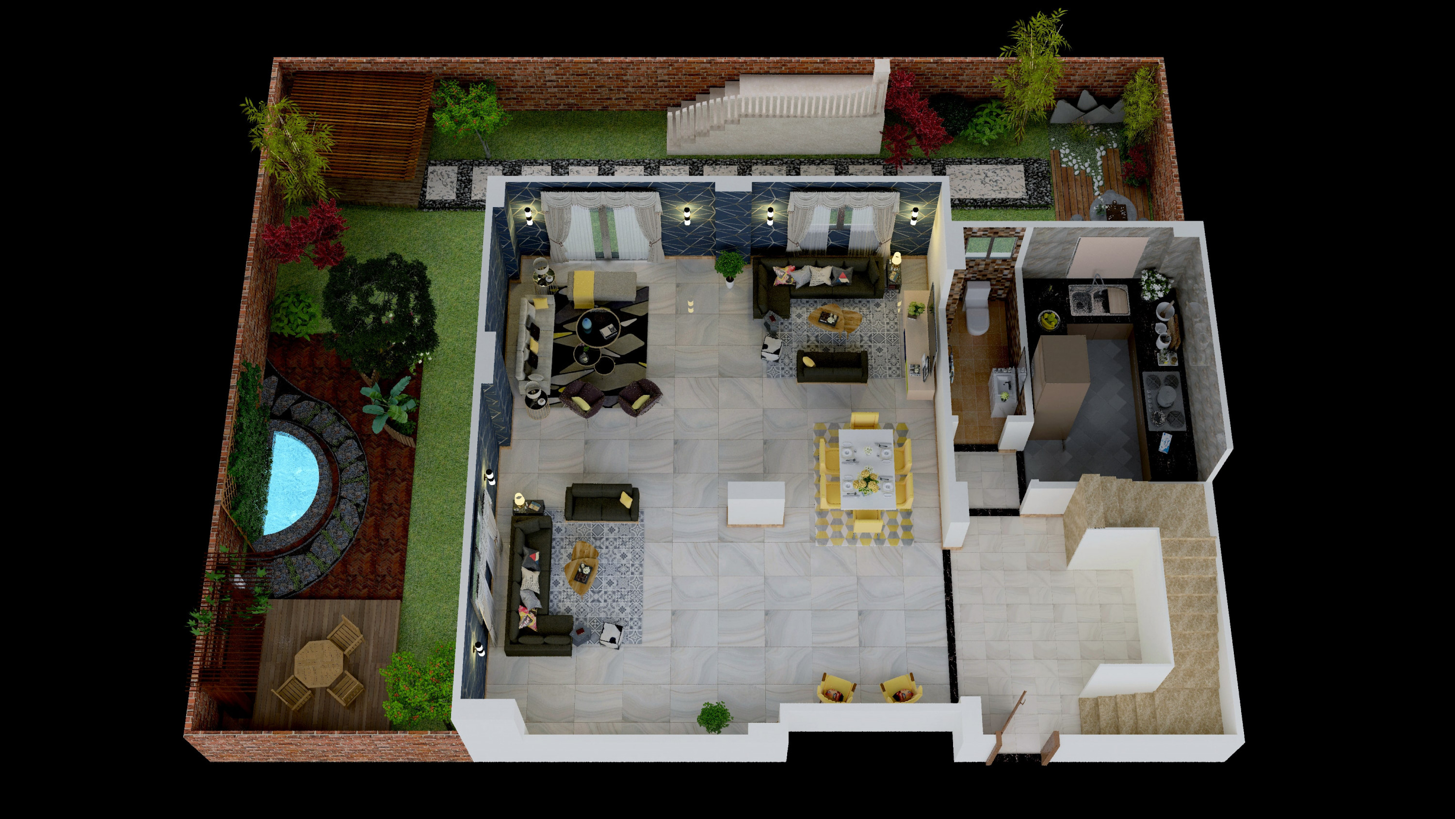 تصميم مسقط 3d للفرش ب 5 دولار \ 25 متر مربع