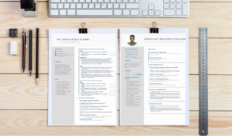 تصميم سيرة ذاتية مميزة ومبتكرة باللغة العربية أو الإنجليزية