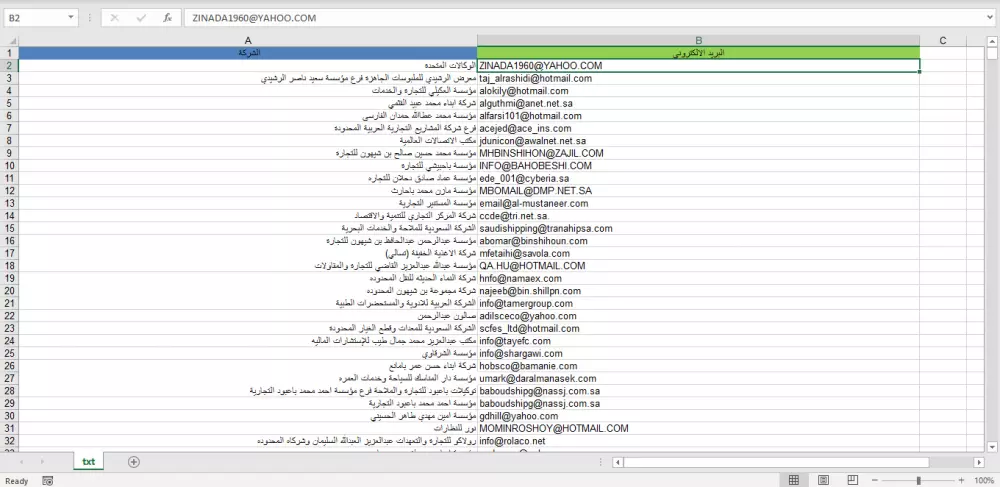 قاعدة بيانات ضخمة لشركات ومؤسسات سعودية في مختلف المجالات