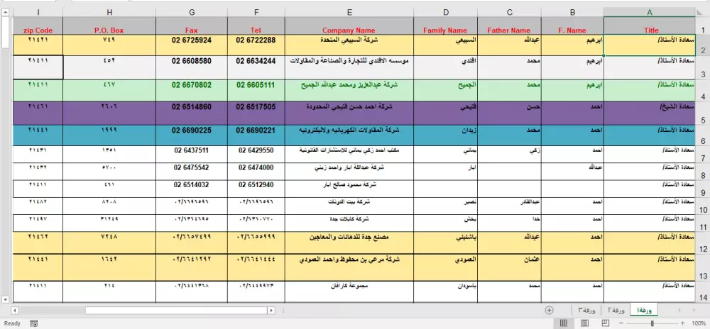 قاعدة بيانات ضخمة لشركات ومؤسسات سعودية في مختلف المجالات
