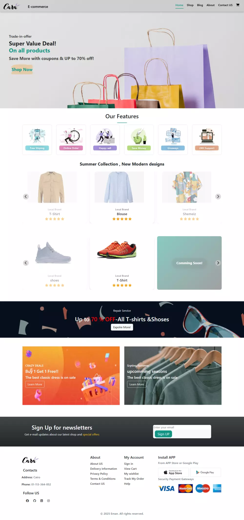 مشروع متجر إلكتروني ديناميكي بواجهة تفاعلية وسهلة التعديل