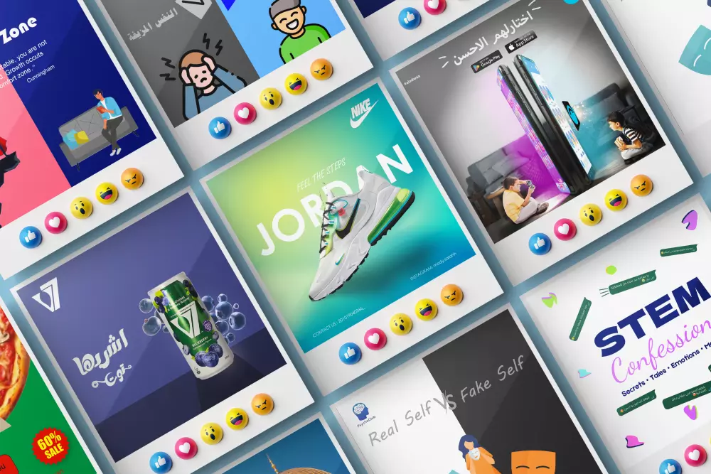 تصميم 2 بوست سوشيال ميديا احترافي مقابل 5$ فقط