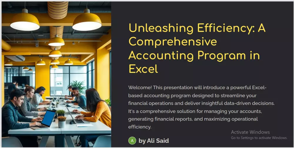 حلول اكسيل احترافيه مصممه للشركات والافراد