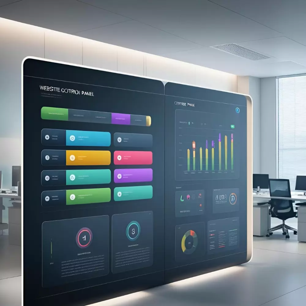 تصميم موقع إلكترونى بلوحة تحكم