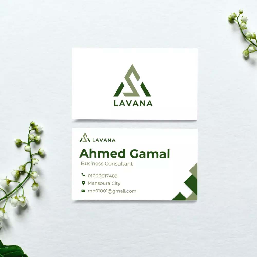 تصميم كارت لعملك بشكل راقي للمؤسسة الخاصة بك من وجهين ( business card ).