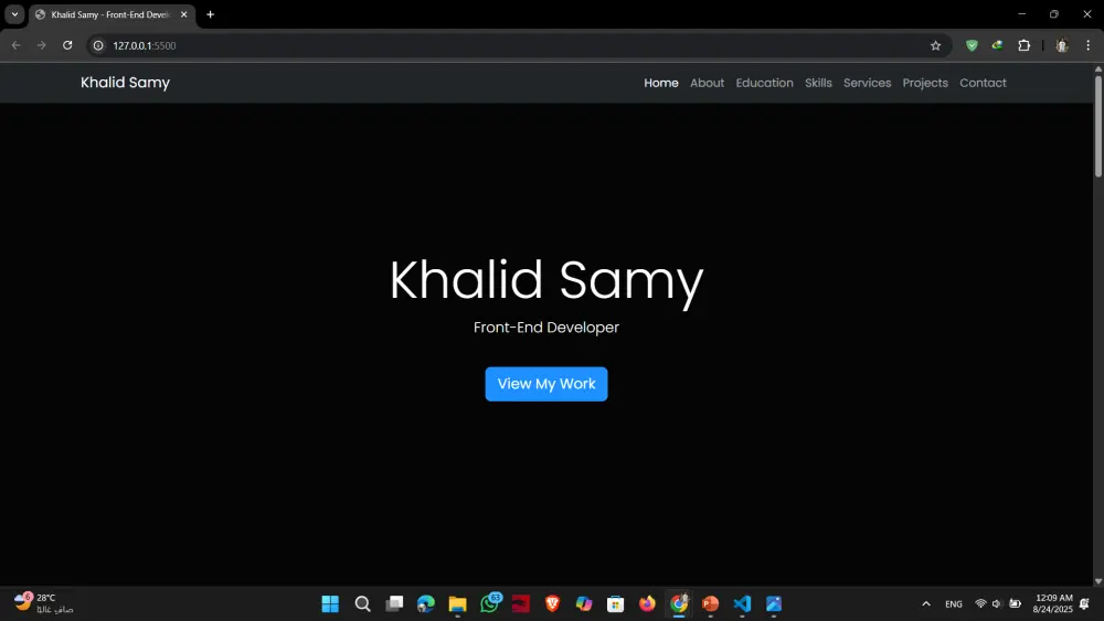 تطوير موقع شخصي بورتفوليو احترافي باستخدام HTML وCSS وBS