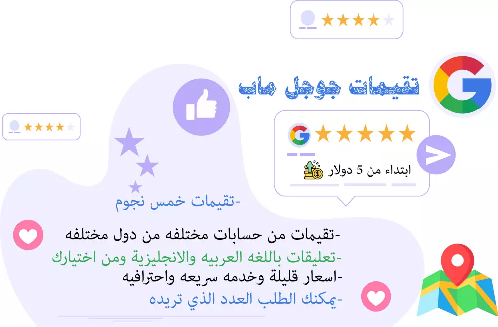 تقييمات وتعليقات لنشارط تجاري علي خرائط جوجل