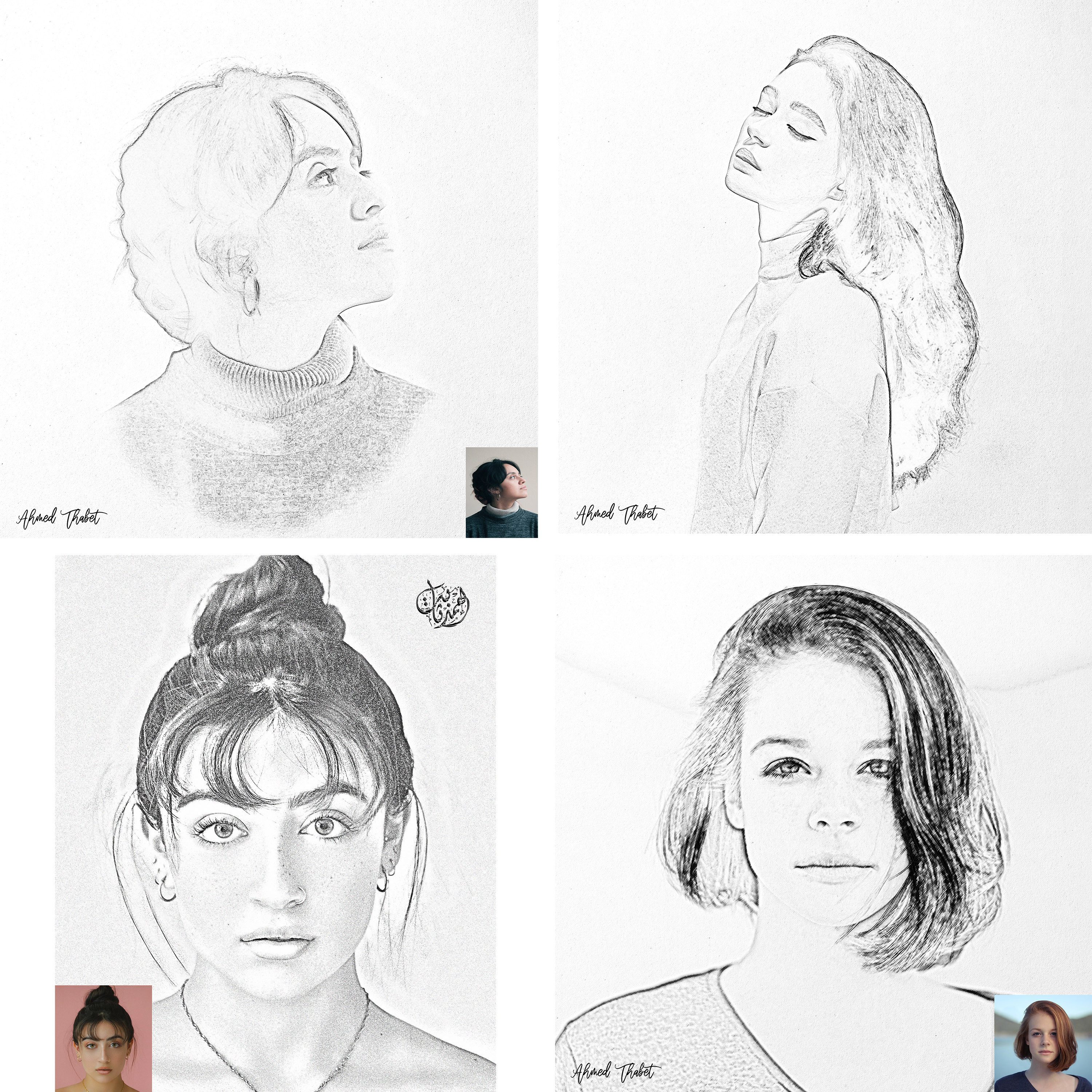 تحويل الصور العادية"البورتريه" الى صور بورتريه مرسومة بالرصاص