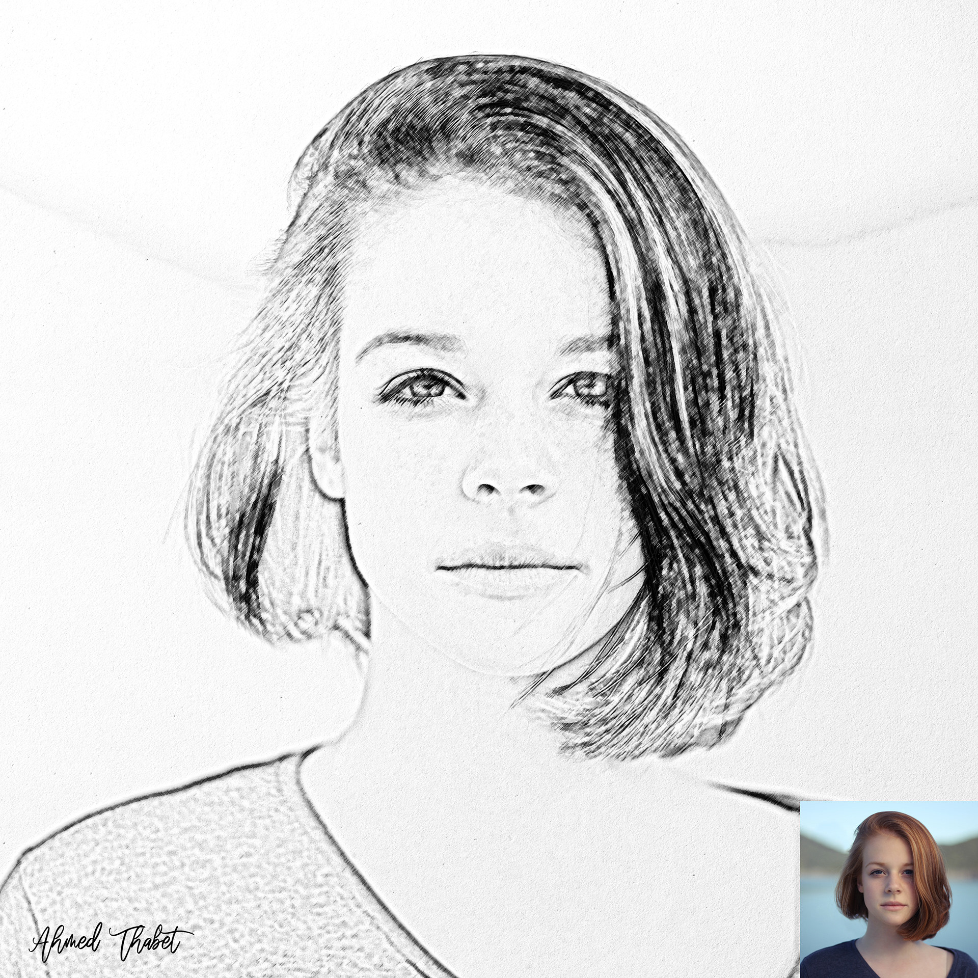 تحويل الصور العادية"البورتريه" الى صور بورتريه مرسومة بالرصاص