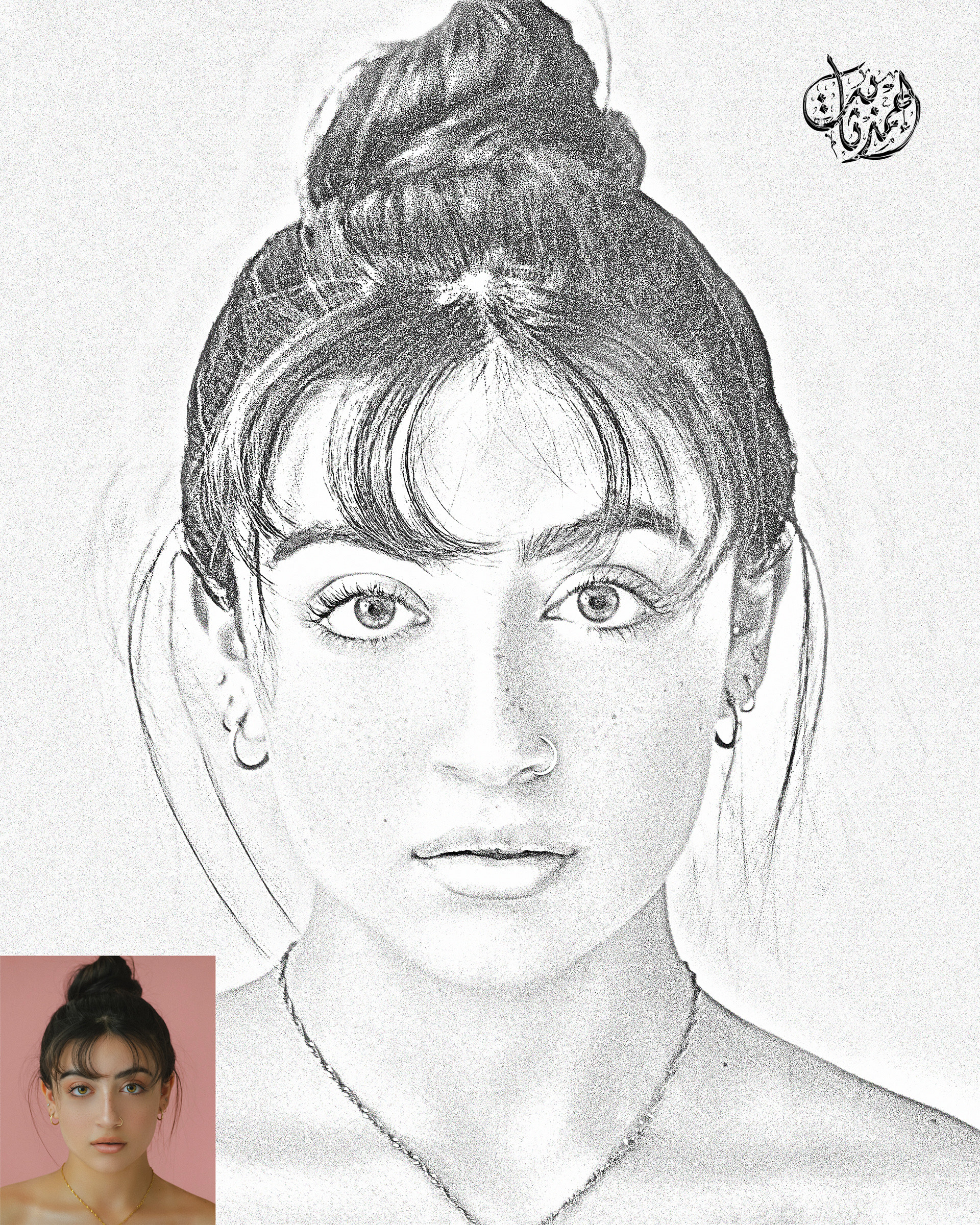 تحويل الصور العادية"البورتريه" الى صور بورتريه مرسومة بالرصاص