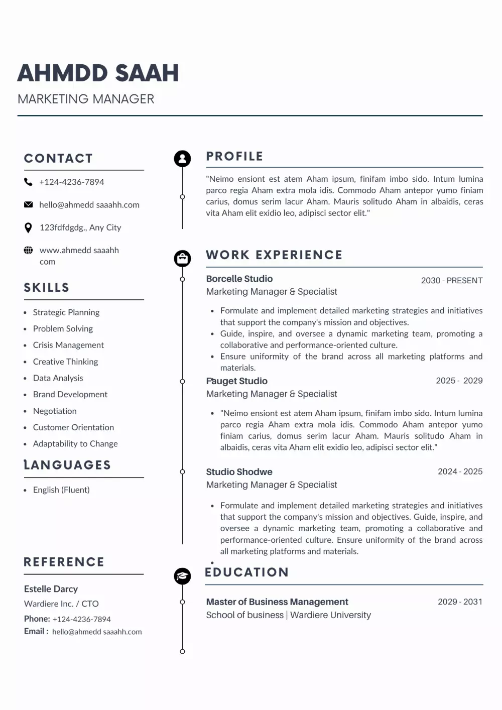 كتابة و تصميم سيرة ذاتية Resume / CV احترافية متوافقة مع نظام الـ ATS و تصميم Cover Letter و إنشاء LinkedIn احترافي.