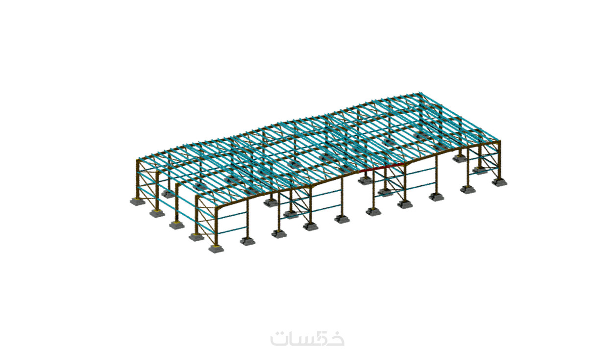 تصميم انشائي للمنشآت المعدنية( هنجر معدني ) بالكود السعودي