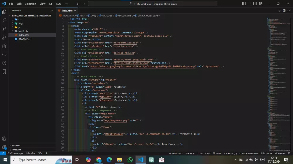 تعديل علي اكواد HTML و CSS و JS