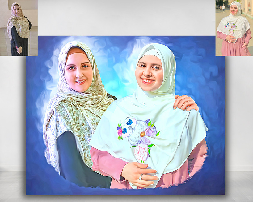 رسم ودمج صورتك مع شخص لا تمتلك صور معه