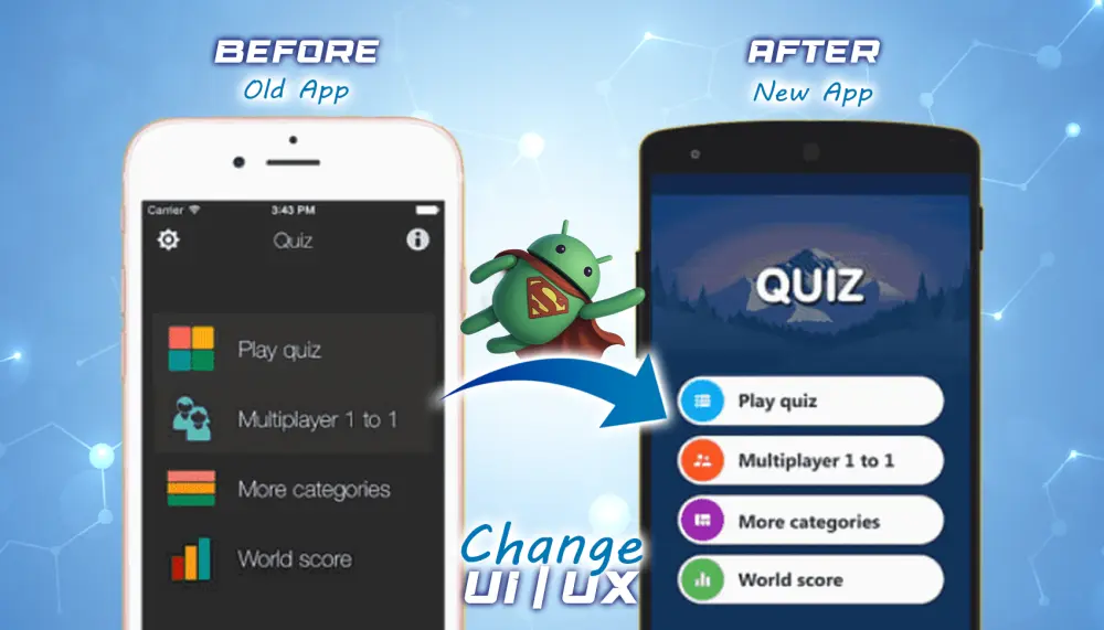 تعديل تطبيق أندرويد Re-skin حسب الطلب