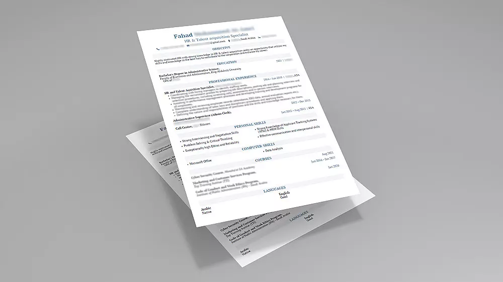 تصميم سيرة ذاتية بنظام ATS