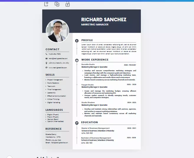 تصميم سيرة ذاتية CV بشكل احترافي وجذاب ATS