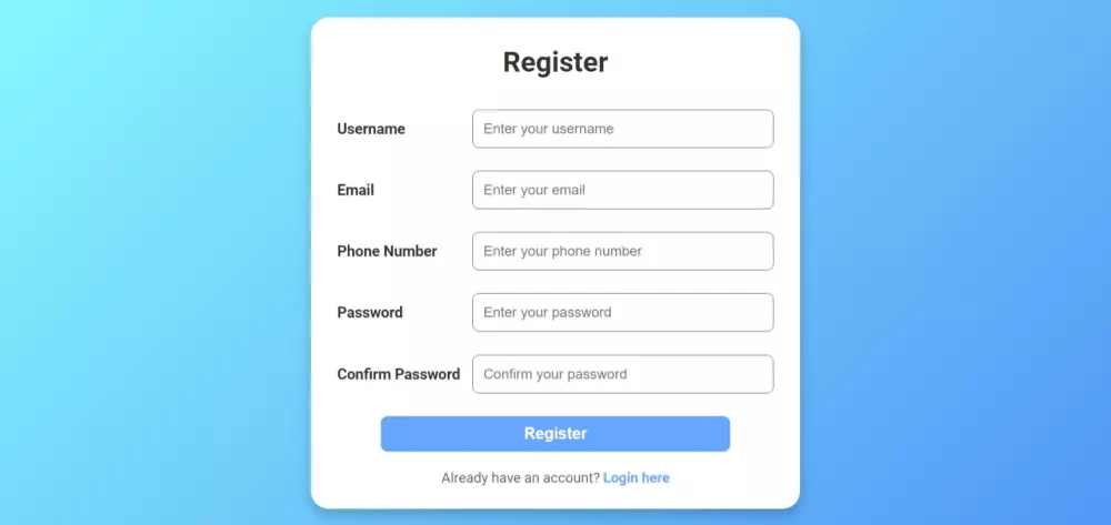 تصميم وبرمجة صفحة تسجيل حساب او تسجيل دخول احترافية ومتجاوبة