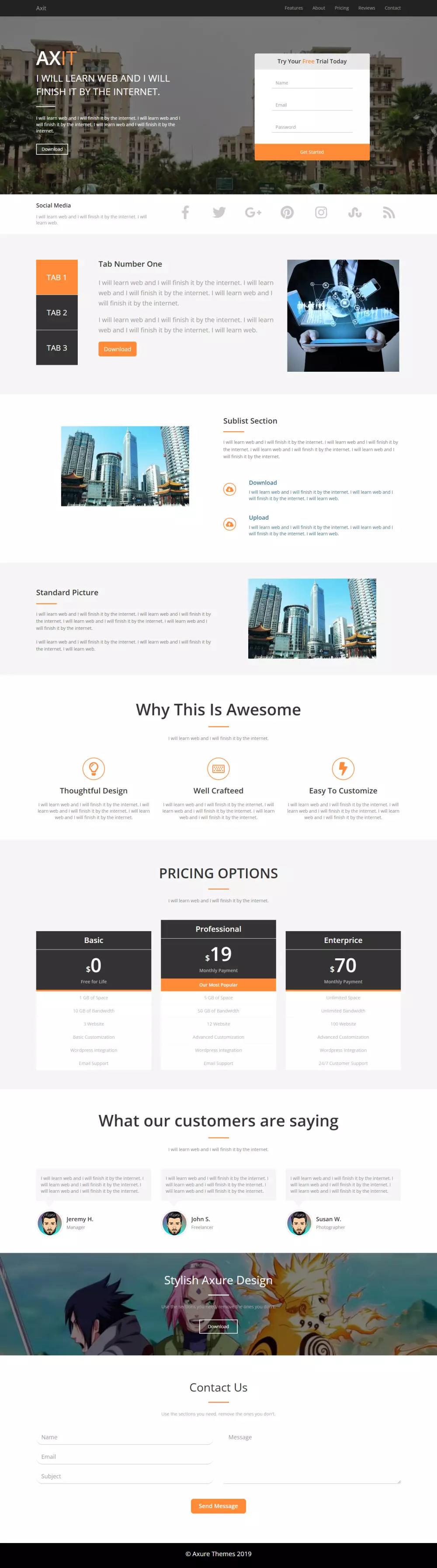 تصميم صفحة ويب (هبوط-تتعامل مع البيانات) لموقع