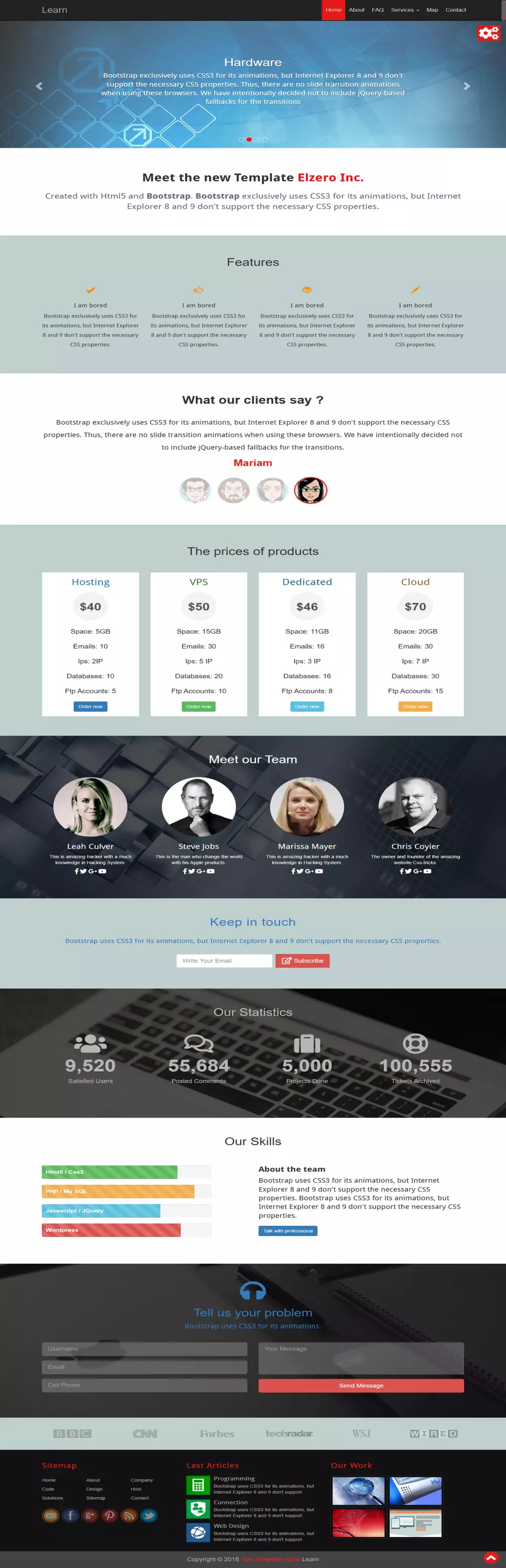 إنشاء صفحة ويب على حسب متطلبات العميل