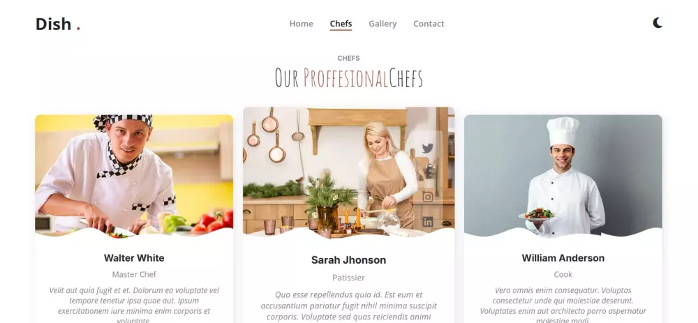 تصميم صفحة هبوط احترافية لمطعم "Dish"