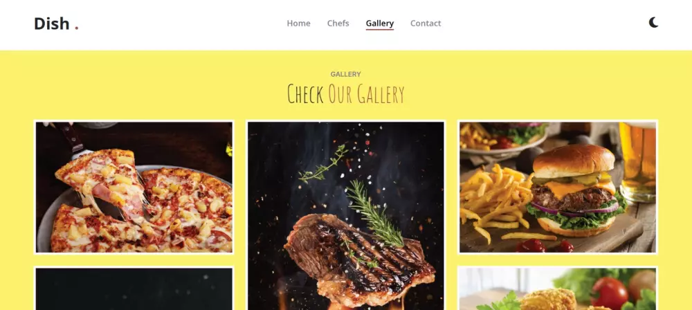 تصميم صفحة هبوط احترافية لمطعم "Dish"