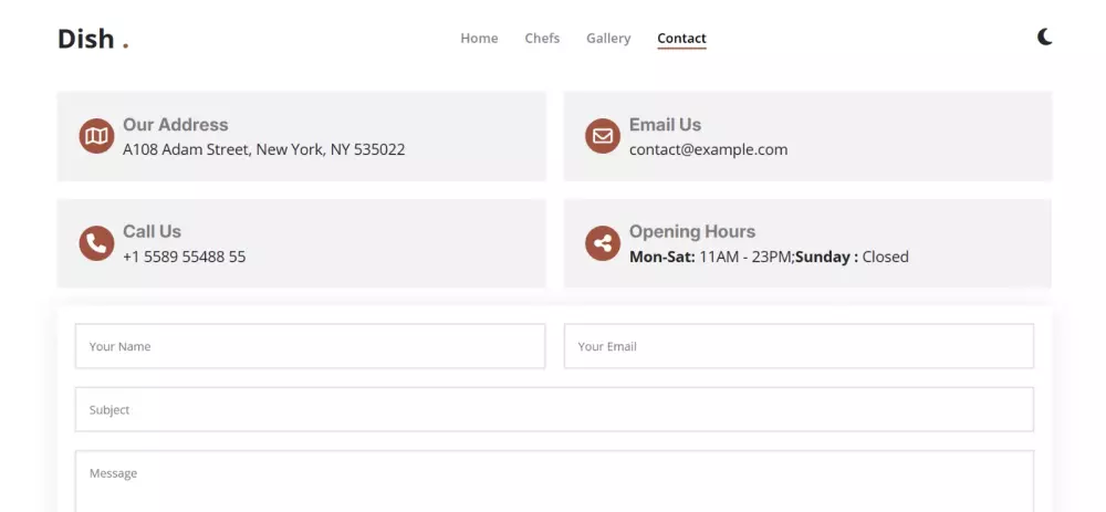 تصميم صفحة هبوط احترافية لمطعم "Dish"